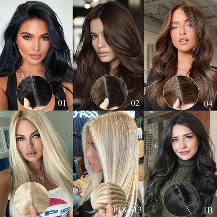 Blonde injected Hole Weft Human Hair Extensions Straight Twin Tab Butterfly Weft Natural Invisible Brown Hole Weft Extensions