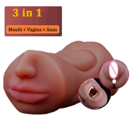 2 IN 1 Sex Toys Masturbation For Men Deep Throat Artificial Real Pussy Oral Male Masturbator Realistic Vagina Adult Pocket Pussy