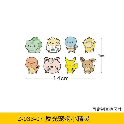 20styles Pokemon Car Stickers Anime Figure Pikachu Gengar Eevee Charmander Cute Cartoon Doll Creative Sticker Birthday Gifts