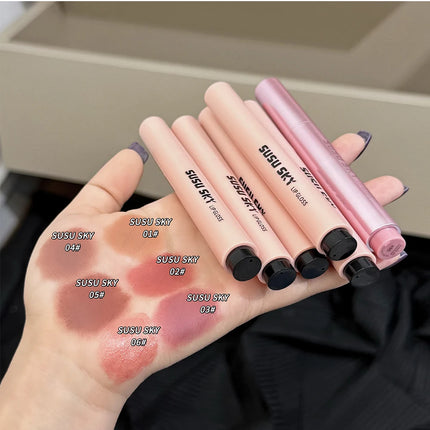 Rouge à Lèvres Violet Gris Fumé Fini Velours Mat Application Douce Mousse à Lèvres Teinte Lèvres Imperméable Brillante Effet Miroir Maquillage Non Décolorant