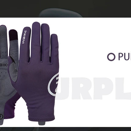 INBIKE 2024 Cycling Gloves Gel Padded for Men Autumn Winter Fleece Road Bike Gloves MTB Full Finger Touchscreen Bike Accessories