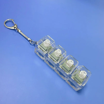 #LED Keyboard Keychain Fidget Toys Crystal Clicker Sensory Toy for Stress Relief Keyboard Keychain Fidget Gadget for Adults Kids