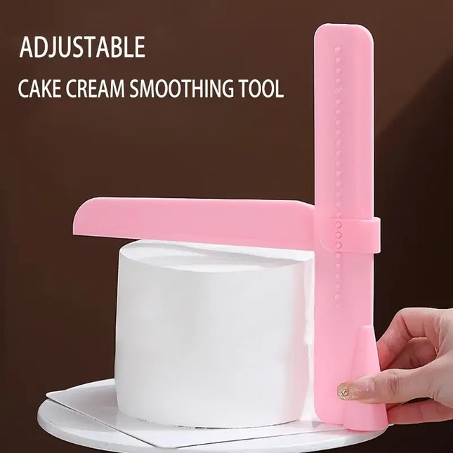 1 Cream Cake Smoother with Adjustable Height,Fondant Plastic Scraper,Smoothing Tool for Smoothing the Edges Plastic Scraper Tool