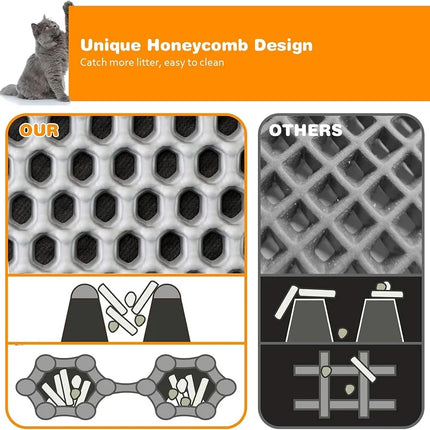 Cat Litter Mat Double Layer Pet Non-Slip Large Pet Litter Box Filter Mat Wear-Resistant Waterproof Anti-Slip Cat Litter Mat