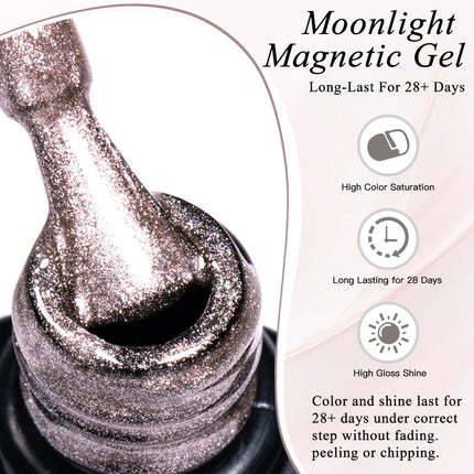 Moonlight Crystal Cat Magnetic Gel Nail Polish Holographic Glitter Semi Permanent Nail Art UV Gel Soak Off Varnish Nail Supplies