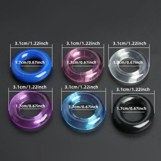 6 Pcs Penis Ring Cock Ring For Men Delay Ejaculation Silicone Set Adult Product Male Rings Lasting Erection For Couple Sex Toys