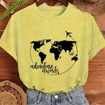 Travel Shirt,Vacation T-Shirts,World Map Tops Tees,Airplane Mode Women's Men T-Shirts,Adventure Tee Clothing,Traveler Gift