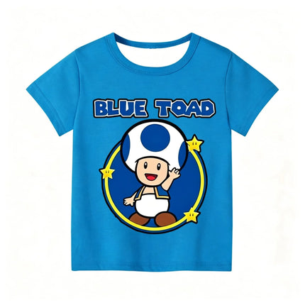 Super Marioes Bros Cute T-shirts Boys Girls Anime Cartoon Cute Short-sleeved Tops Children Summer Fashion T-shirt Kid Clothes