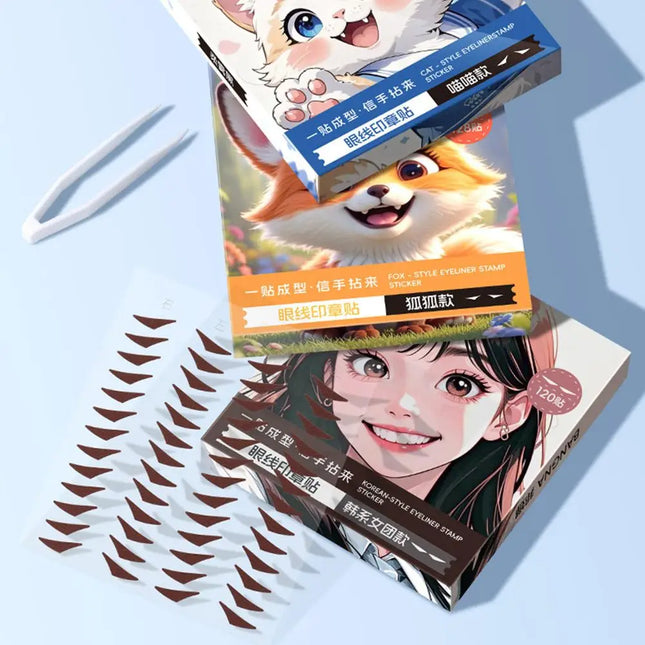 Eyeliner Stamp Stickers Water Resistant Sweat Resistant Fitting Eye Beauty Stickers Eye Eyeliner Patches Makeup Stencils