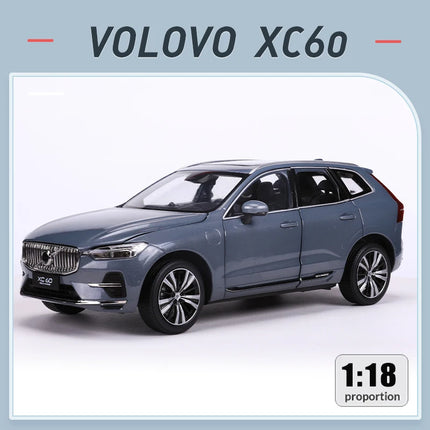 1/18 XC60 2022 SUV Diecast Alloy Car Model Toys Hobby kids gifts White/Silver/Gray Gift Collection Ornaments Display