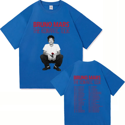 The Romantic Album T Shirt Bruno Mars The Romantic Tour 2026 Men/women Clothing Vintage Harajuku High Quality Cotton Tshirts