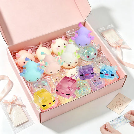 Axolotl Maltose Squishy Toy Axolotl Squeeze Soft Squishy Stretchable Colorful Creative Viral Stress Relief Tool Anxiety Relief