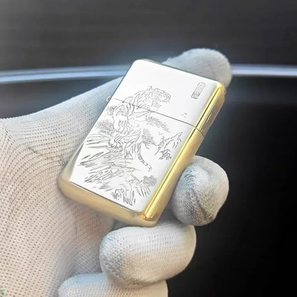 ZORRO 790 Genuine Ultra-thin Windproof Original Copper Lighter Double-sided Engraved Wheel Lighter Lighter Men's High-end Gifts