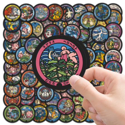 10/50/108PCS Pokémon Round Card Cartoon Sticker Exquisite DIY Toys Secret for Bottle Scrapbook Travel Bag Aesthetic Decals  ﻿