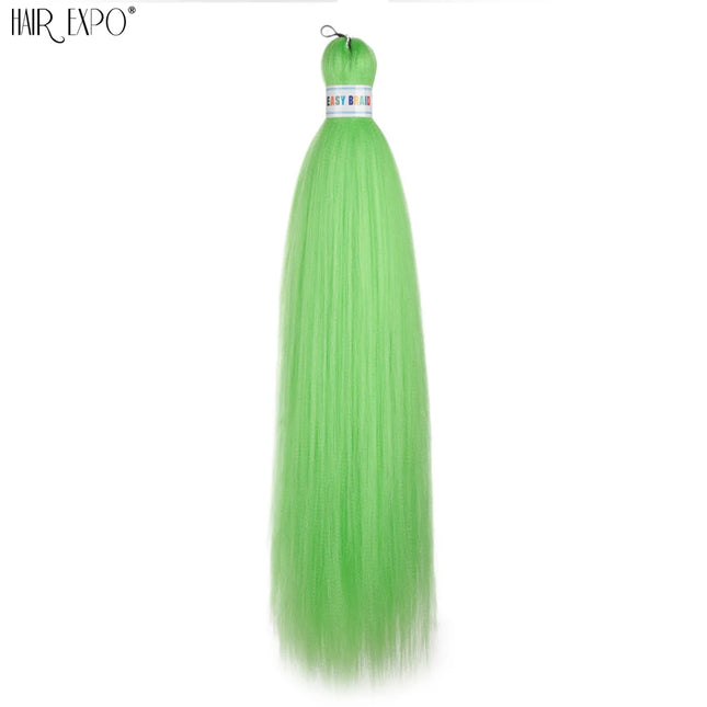 26-inch Easy Braids Hair Synthetic Colorful Pre-Stretched Braiding Hair Extensions Jumbo Braids Ombre Yaki Long Straight Hair
