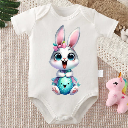 100% Cotton Bodysuit Happy Easter The Cool Rabbit Print Onesie Comfortable Cloths for Baby Jumpsuit for 0 To 12 Months Newborn
