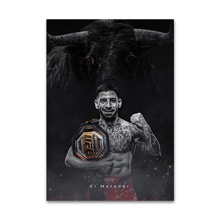 Boxing Fighting Star Canvas Wall Art Print Poster MMA Decorative Painting Modern Home Decor Boxing Sports Lover Gift Unframed