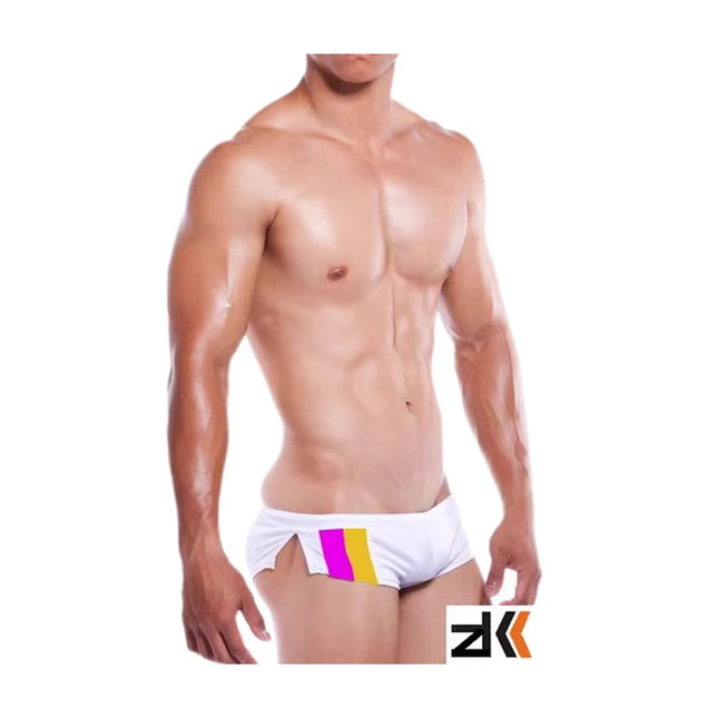 Men's Home Sports Shorts Low Waist High Split Quick Dry Shorts Breathable Color Matching Fashion Shorts