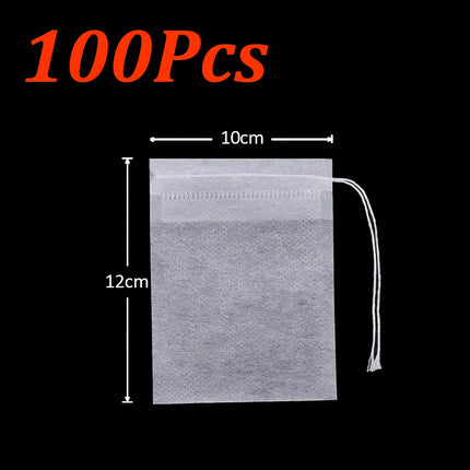 1000-100Pcs Disposable Tea Bags Empty Scented Tea Filter Bags Paper with Drawstring for Coffee Herb Loose Tea Kitchen Tools