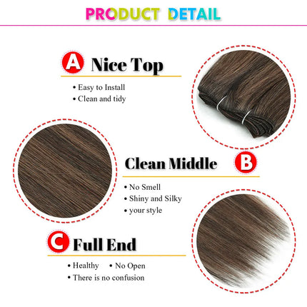 Alibaby Straight Hair Bundles Extensions Smooth Ombre Hair Weaving 26Inch Long Synthetic Straight Hair Bundles Full to End 150g