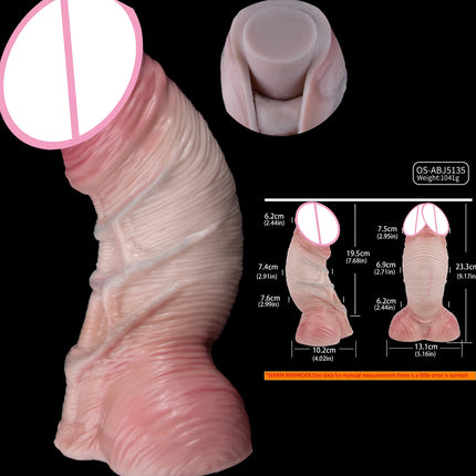 SXXY Skin Texture Lifelike Double Layer Silicone Dildo Elastic Soft Anal Plug Vaginal Anus Stimulator Dual Layer Penis Sex Toys