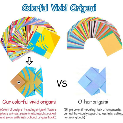 Origami Kit 30/96 Sheets Origami Paper Craft Guiding Book DIY Art Craft Projects Supplies for Beginners Children Kids Boys Girls
