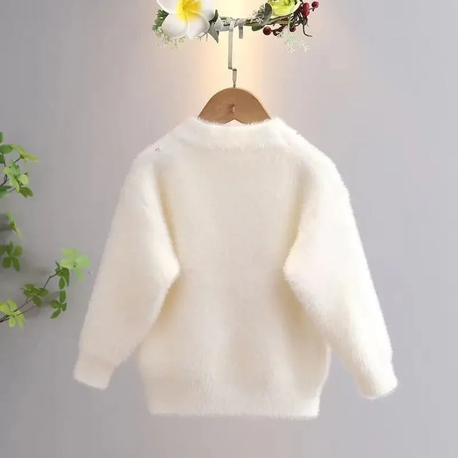 Star Pattern Sweater Girl Winter Cartoon Harajuku Furry Flocking Jumper Casual Loose Pullover Student New Knittd Clothes IY05318