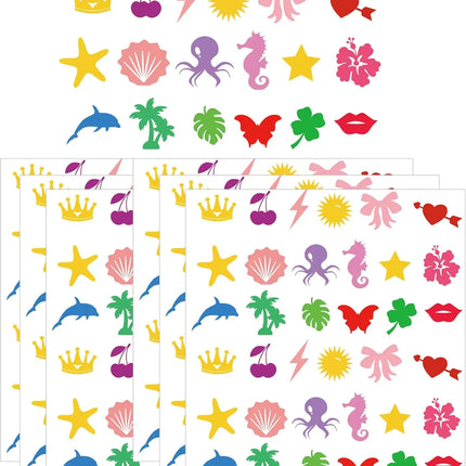 Tanning Sunbathing Stickers 360 Pcs Body Sticker Tanning Bed Decals - Tannings Heart Lips Butterfly Cherry Dolphin Tree Star Sun