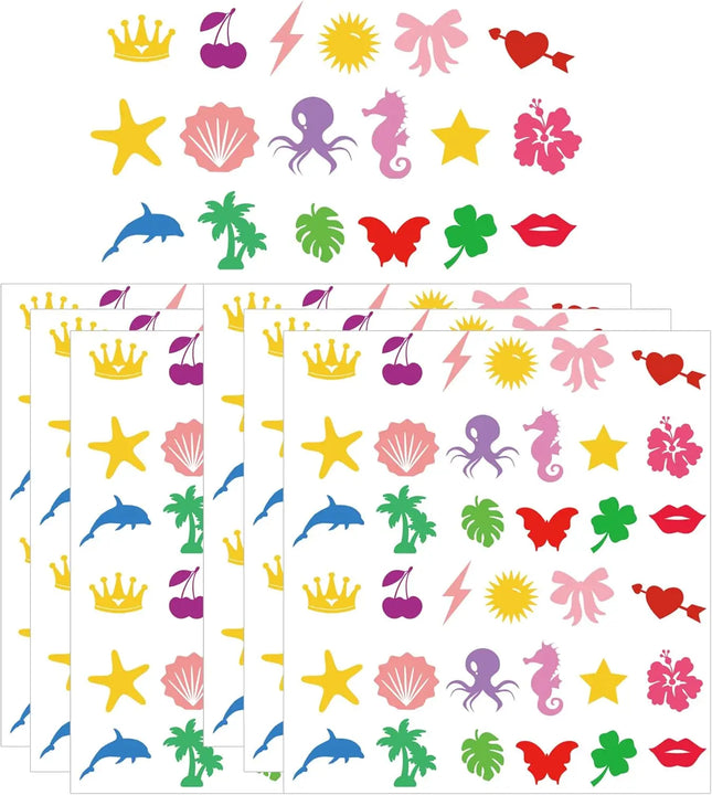 Tanning Sunbathing Stickers 360 Pcs Body Sticker Tanning Bed Decals - Tannings Heart Lips Butterfly Cherry Dolphin Tree Star Sun