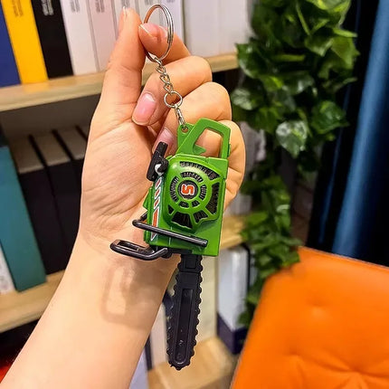 Mini Chainsaw Keychain Stress Relief Toy for Keys Backpack Bag Realistic Chainsaw Toy Funny Gadget Chainsaw Key Ring Gift