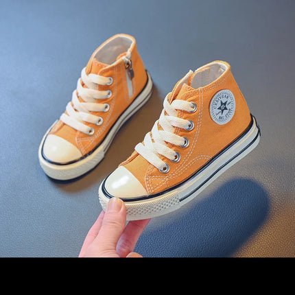 Children's Mid-Top Canvas Shoes Soft Sole Comfortable Casual Children's Shoes Boys and Girls Non-slip Breathable Board Shoes