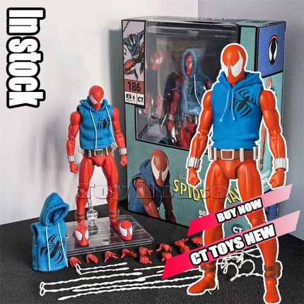 Full Range In Stock Ct Toys Spiderman Mafex 143 Ben Reilly Comic Ver The Amazing Spider-Man 001 Anime Action Figure Toys Gift