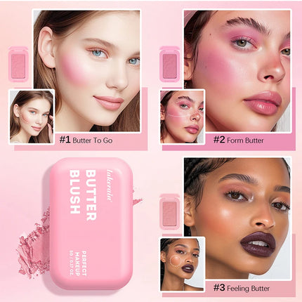 Matte Butter Powder Blush Bronzer Contour Natural Brighten Cheek Tint Rubores Single Color Blusher Rouge Palette Korean Makeup