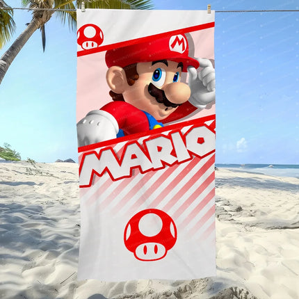 Super Mario Cartoon Cute Printed Bath Towel Microfiber Printed Pattern Swimming Quick Drying Comfortable Soft Bath Towel