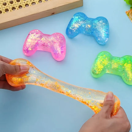 Squishy Sequins Game Machine Maltose Fidget Toy Anti-stress Slow Rebound Pinch Toy Elastic Squeezing Colored Decompression Toy