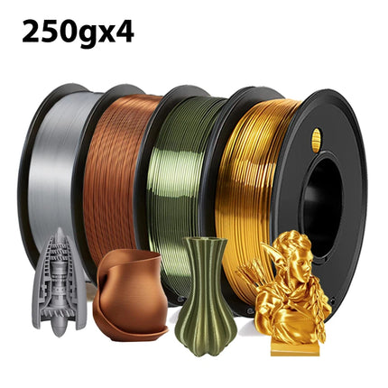 250gx4 Silk gold PLA 3D Filament Wire 1.75mm 3D Printer Material 250g,500g,1kg 3D Print Refills, Filament wire Vacuum Packaging