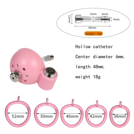 Male Chastity Cage Reusable Hollow Catheter with Concealed Lock Comfortable Cock Ring Device Invisible Wear Urethral Plug