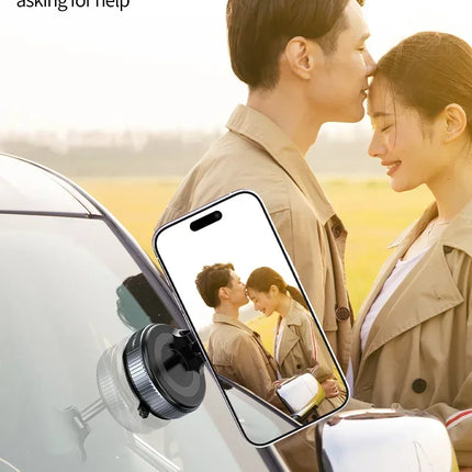 Strong Magnetic Phone Holder Foldable Design 360° Adjustable Vacuum Car Mount For Cell Phone For iphone Live Streaming