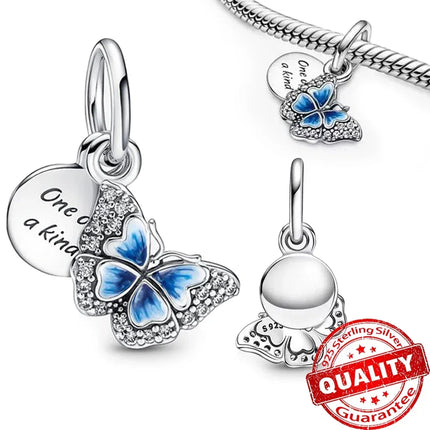 Original Charms 925 Sterling Silver Butterfly Pendant Dragonfly Flowers Bead For Women Necklace DIY Bracelet Fine Jewelry Gift
