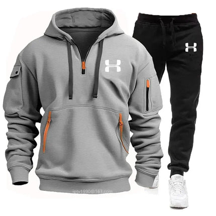 Men's Tracksuit Set - Zip Hoodie & Joggers / Ensemble de jogging pour hommes - Hoodie zippé & pantalon