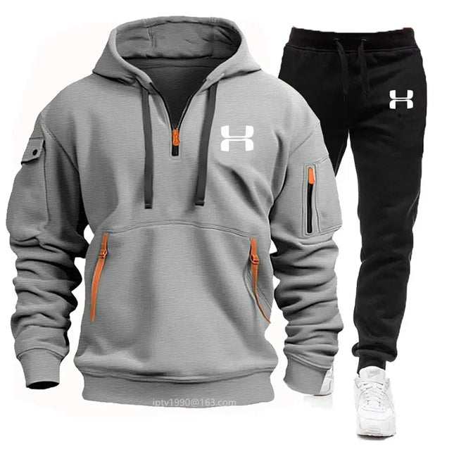 Men's Tracksuit Set - Zip Hoodie & Joggers / Ensemble de jogging pour hommes - Hoodie zippé & pantalon