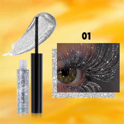 5colors Shining Diamond Mascara Waterproof Glitter 3D Volume Eyelashes Quick Dry Sequins Lashes Festival Party Makeup 5ml