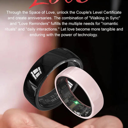 R12 Smart Ring with Charging Case ceramic ring Waterproof Women Health Ring Heart Rate Sleep Monitor Gesture Control SmartRing
