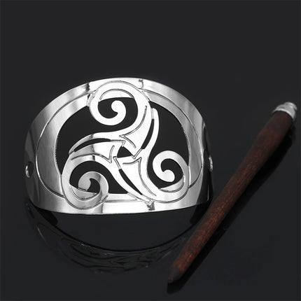 Vintage Norse Mythology Goddess Hairpins Women Stainless Steel Solid Wood Valknut Hair Slide Stick Viking Headdress Girl Jewelry