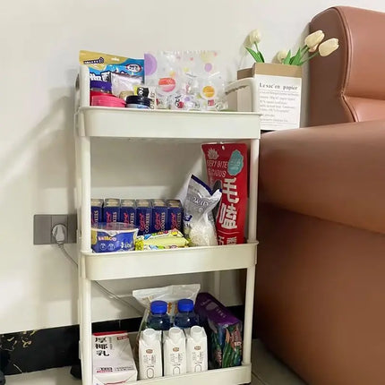 Home Living Room Snack Cart Storage Rack, Kitchen Storage Rack, Bathroom Floor Standing Multi-Layer Movable Storage Rack