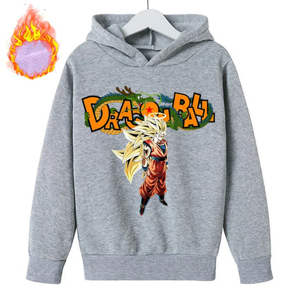 New Dragon Ball Z Hoodies Children's Goku Fleece Sweatshirt Y2k Trendy Plush Hoodie Anime Pattern Clothes Clothing for Boys Gift