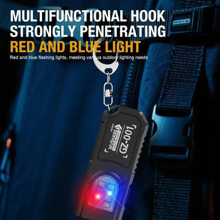 Powerful Mini LED Flashlight USB Rechargeable COB Keychain Hanging Work Light Waterproof Outdoor Emergency Camping Pocket Torch