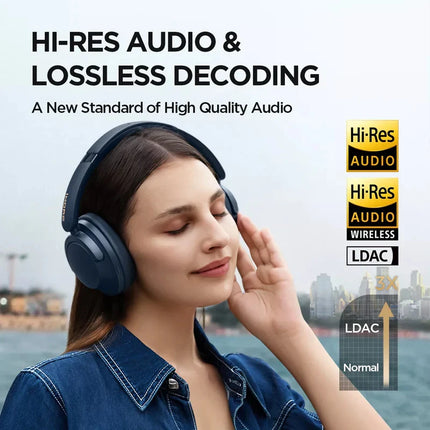 1MORE SonoFlow Pro HQ51 Noise Cancelling Wireless Headphones Bluetooth V5.4 AAC LDAC Hi-Res QuietMax ANC Earphones 100H Playtime