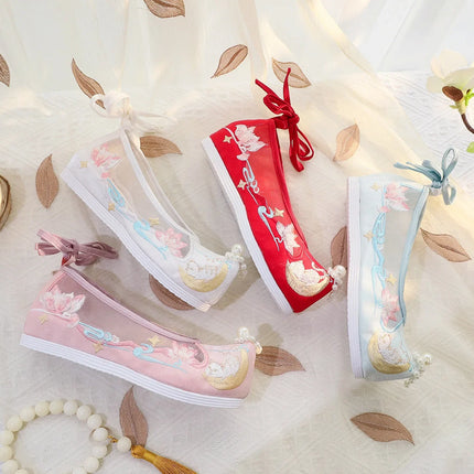 Chasing Moon Hot Sale Of The Season New Style Ming Dynasty Hanfu Shoes National Style Upturned Head Cotton Shoes Ancient Wedding