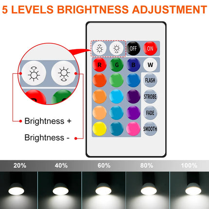 15W LED E27/E26 Light Bulb RGBW Spotlight GU10 IR Remote Control Ceiling Lamp E14 LED Chandelier Bulbs MR16 For Home Party Decor